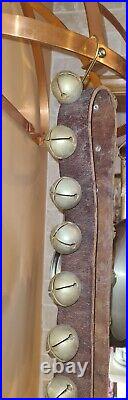 Antique Amish Brass Sleigh Bells (1.5) Leather Harness Strap 80 30 Bells WOW