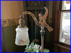 Antique Art Deco Art Nouveau Bridge Arm Floor Lamp