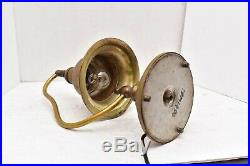 Antique Art Deco Brass Desk Lamp Bell shaped Shade Gooseneck Table Light vintage