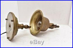 Antique Art Deco Brass Desk Lamp Bell shaped Shade Gooseneck Table Light vintage