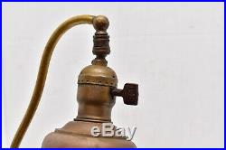 Antique Art Deco Brass Desk Lamp Bell shaped Shade Gooseneck Table Light vintage