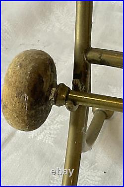 Antique Art Nouveau Brass Dinner Gong Bell Striker Table Top Crafts Aesthetic