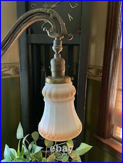 Antique Art Nouveau Rembrandt Bridge Arm Floor Lamp