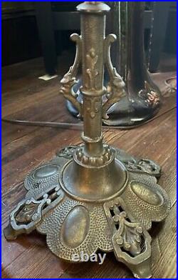 Antique Art Nouveau Rembrandt Bridge Arm Floor Lamp
