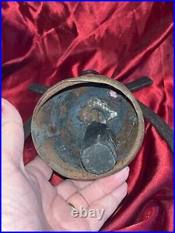 Antique Asian Chinese Gong Bell, With Stand And Striker, Brass Or Bronze