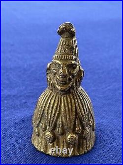 Antique Asian Solid Brass Art Bell Monkkey Face Figurine Home Decor Sound Metal