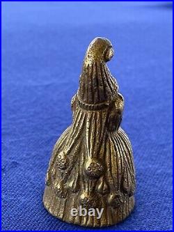 Antique Asian Solid Brass Art Bell Monkkey Face Figurine Home Decor Sound Metal