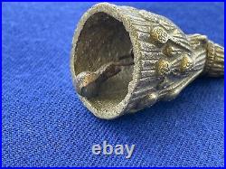 Antique Asian Solid Brass Art Bell Monkkey Face Figurine Home Decor Sound Metal