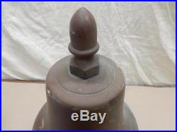 Antique Authentic Bronze or Brass Fire Engine Bell-9x8 inch-13 pounds-Very Loud