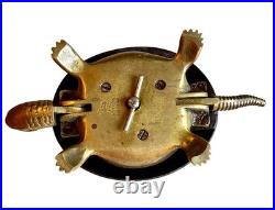 Antique BOJ Eibar Spain Damascene Mechanical Turtle Desk Bell Pat 19536 30366