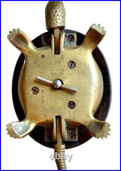 Antique BOJ Eibar Spain Damascene Mechanical Turtle Desk Bell Pat 19536 30366