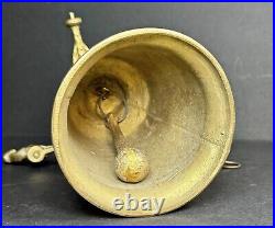 Antique BRASS / BRONZE MONASTERY Wall Mount Ornate BELL LATIN INSCRIPTION ANGELS