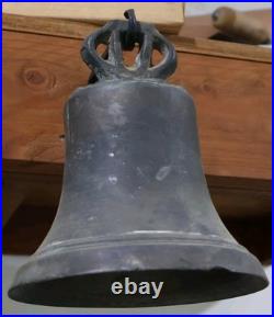 Antique BRONZE MISSION BELL, Large Spanish Colonial Brass Church No CLAPPER