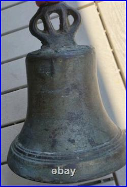 Antique BRONZE MISSION BELL, Large Spanish Colonial Brass Church No CLAPPER