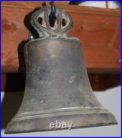 Antique BRONZE MISSION BELL, Large Spanish Colonial Brass Church No CLAPPER