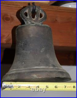 Antique BRONZE MISSION BELL, Large Spanish Colonial Brass Church No CLAPPER