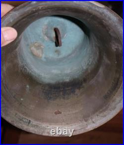 Antique BRONZE MISSION BELL, Large Spanish Colonial Brass Church No CLAPPER