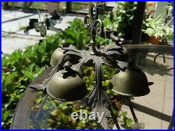 Antique Baroque Bronze Brass Catholic Alter Bells, Sanctus, Sacristy, Patina