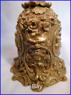 Antique Bell Bronze Brass Hand Dinner Table Cherubs FIGURE Goat Gargoyle Ornate