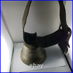 Antique Bell Made In Swiss, Rare collector bell, original strap, nice sound