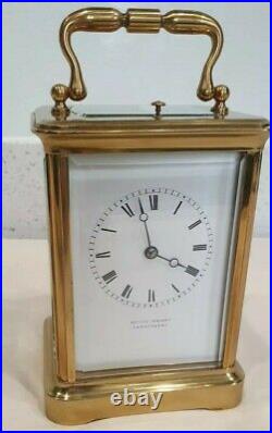 Antique Bell Strike Repeat 4 Glass Carriage Clock Henry Bright Lemington