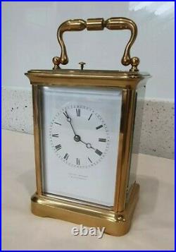 Antique Bell Strike Repeat 4 Glass Carriage Clock Henry Bright Lemington