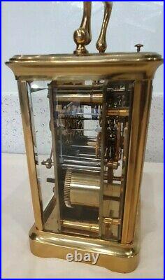 Antique Bell Strike Repeat 4 Glass Carriage Clock Henry Bright Lemington