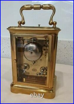 Antique Bell Strike Repeat 4 Glass Carriage Clock Henry Bright Lemington