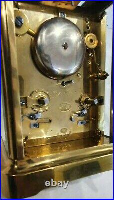 Antique Bell Strike Repeat 4 Glass Carriage Clock Henry Bright Lemington