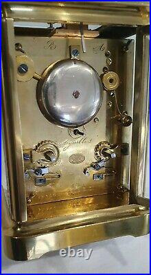 Antique Bell Strike Repeat 4 Glass Carriage Clock Henry Bright Lemington