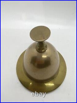 Antique Bell Victorian English Brass Reception Desk Service Bell Signed 1870