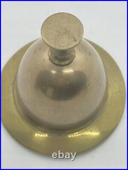 Antique Bell Victorian English Brass Reception Desk Service Bell Signed 1870