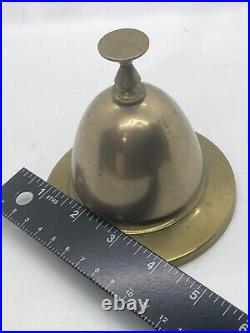 Antique Bell Victorian English Brass Reception Desk Service Bell Signed 1870