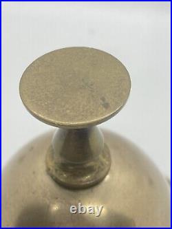 Antique Bell Victorian English Brass Reception Desk Service Bell Signed 1870