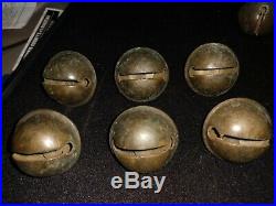 Antique Bells Sleigh Jingle Brass Bells 1 1/2 Lot 6 Units Horse Harness Bells