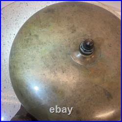 Antique Boxing Bell Ring Side Brass Bell 10 Inches Diameter Wooden Striker, Heavy