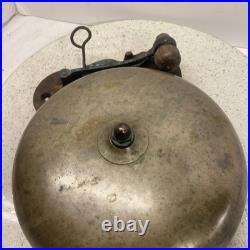 Antique Boxing Bell Ring Side Brass Bell 10 Inches Diameter Wooden Striker, Heavy