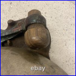 Antique Boxing Bell Ring Side Brass Bell 10 Inches Diameter Wooden Striker, Heavy