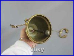 Antique Brass Aesthetic Movement Hanging Wall Bell W Wildlife Detailing 1900s