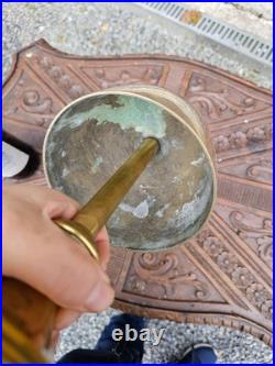 Antique Brass Altar gong bell with cross religious