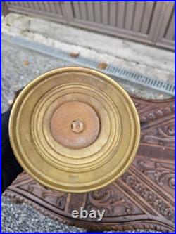 Antique Brass Altar gong bell with cross religious