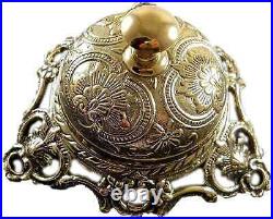 Antique Brass Beautiful Design Desk Bell, Nautical Hotel Counter Bell Lot of 5