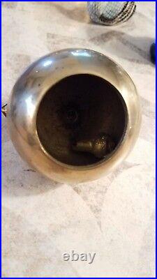 Antique Brass Bell Apple 1920s solid brass, heavy. 2 3/4x 3in wide(ring bell)