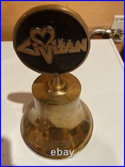 Antique Brass Bell By Russell Hampton Company- Love Civitan-9 By 6