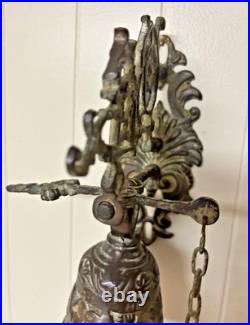 Antique Brass Bell Evangelist Bell Marcus Lucas Johannes Matheus Complete Chain
