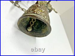 Antique Brass Bell Evangelist Bell Marcus Lucas Johannes Matheus Complete Chain
