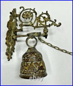 Antique Brass Bell Evangelist Bell Marcus Lucas Johannes Matheus Complete Chain