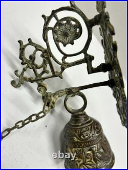 Antique Brass Bell Evangelist Bell Marcus Lucas Johannes Matheus Complete Chain