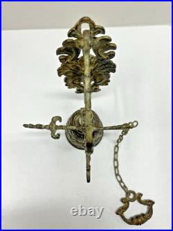 Antique Brass Bell Evangelist Bell Marcus Lucas Johannes Matheus Complete Chain