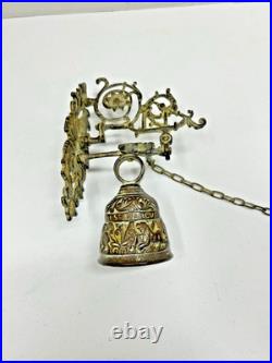 Antique Brass Bell Evangelist Bell Marcus Lucas Johannes Matheus Complete Chain